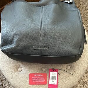 Vince Camuto Gorgeous Grey Pebbled Leather Hobo Bag—Like Brand New—14x13x5